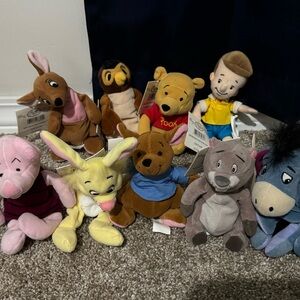 Disney Winnie the Pooh Plush Toy Set vintage